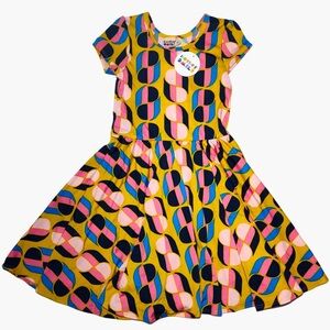Dot Dot Smile Girls 3/4 T Cap Sleeve Twirl Dress Golden Yellow Pink Blue Navy